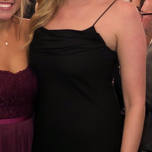 Formal dress sheer with under layer, thin strap and cowl neck. Great for wedding - Picture 3 of 3